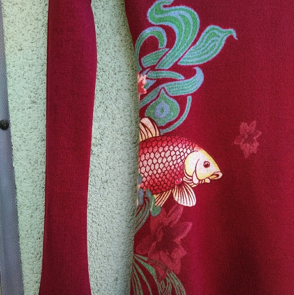 Red Koi Pattern Sweater - Picture 3 of 6